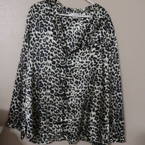 Leopard Print Sleep Shirt 1X - Picture 1 of 3